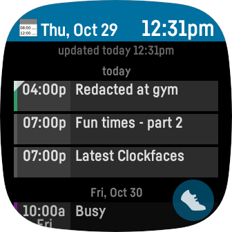 agenda in fitbit app